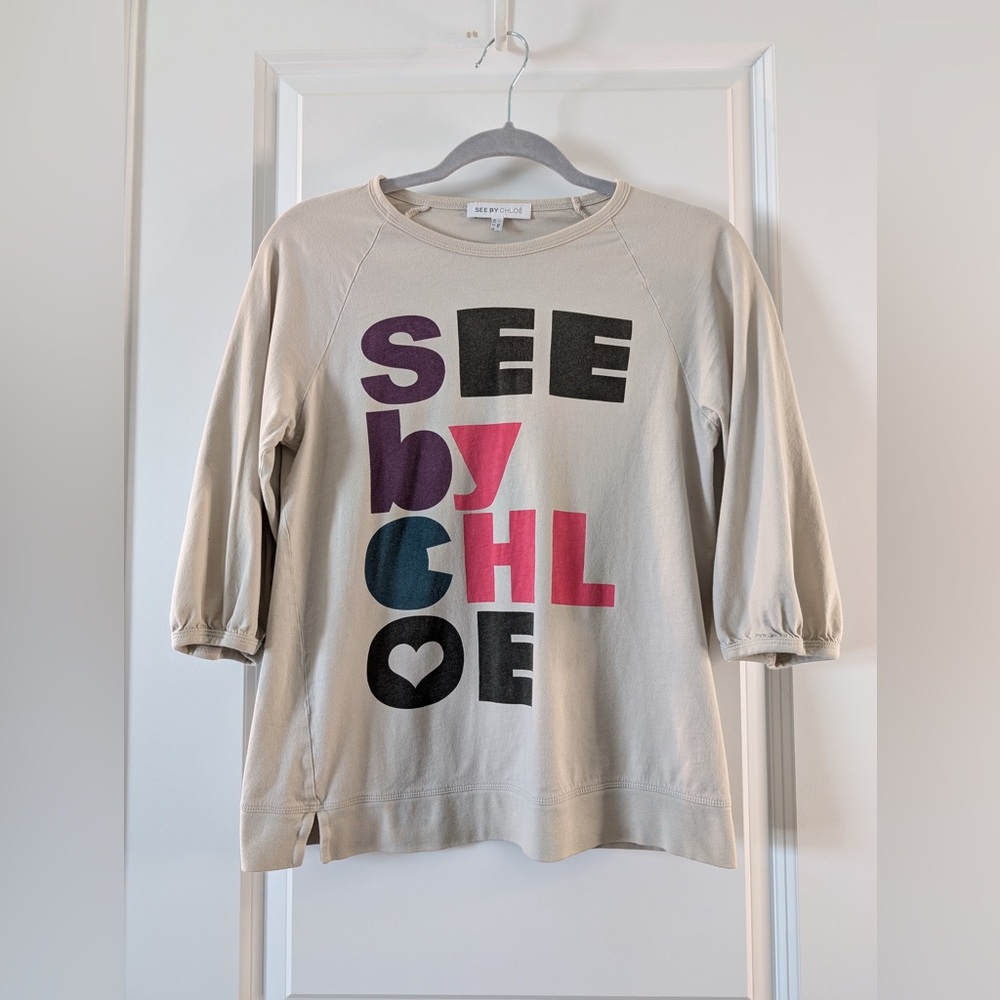 See by Chloe Women’s 3/4 Sleeve Tee Size 6